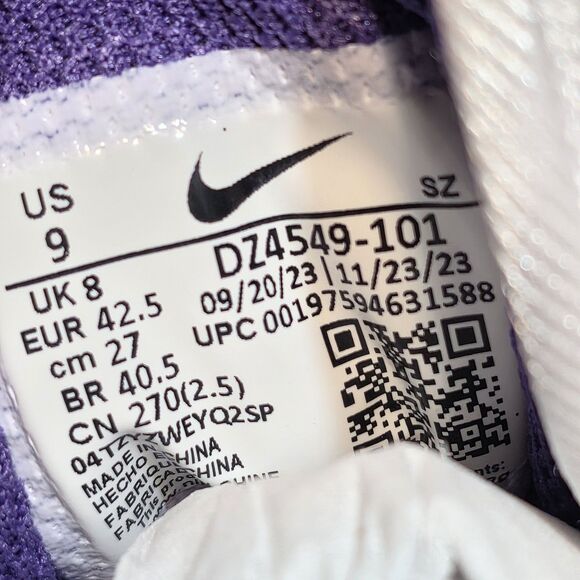 Nike Air Max 1 SC Field Purple White DZ4549-101 Men\'s Size 9